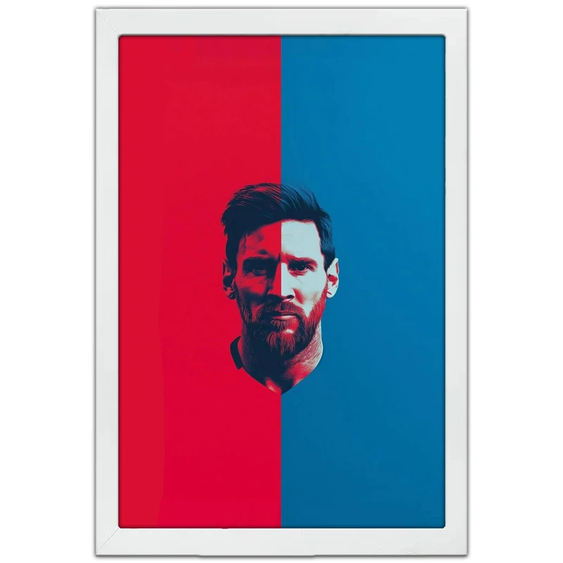 تابلو بکلیت طرح لیونل مسی مدل W-po1656 فریم سفید