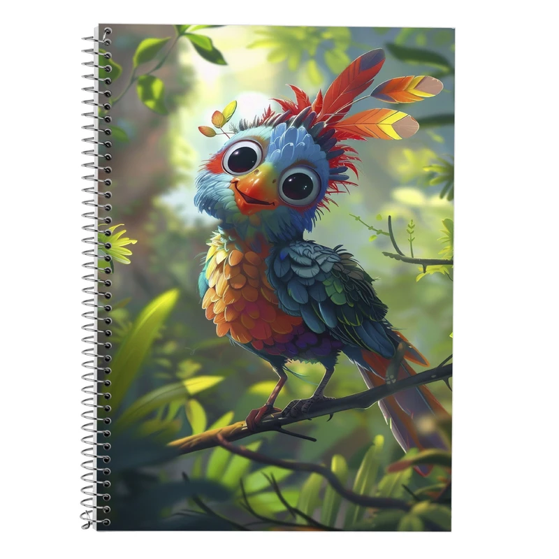 دفتر زبان 50 برگ مدوپد مدل دو خط طرح جوجه کد DF14695