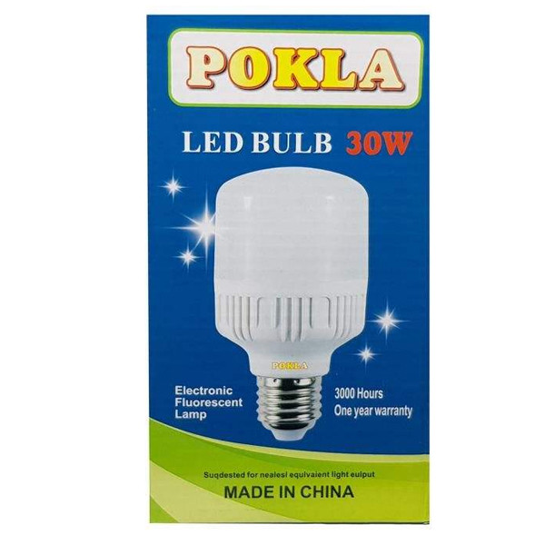 لامپ ال ای دی 30 وات پوکلا کد 6-30 پایه E27 بسته 6 عددی