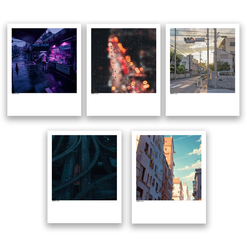 آویز تزیینی عرش مدل فانتزی منظره شهر کد Asa1267 مجموعه پنج عددی