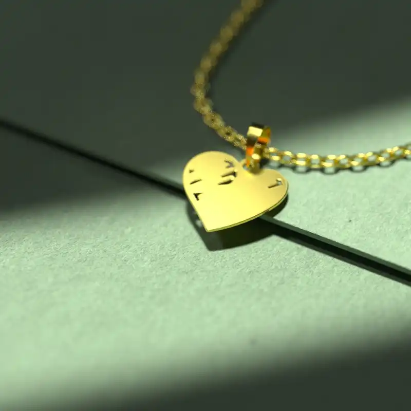 گردنبند طلا 18 عیار زنانه مدوپد مدل  طرح قلب کد E1214