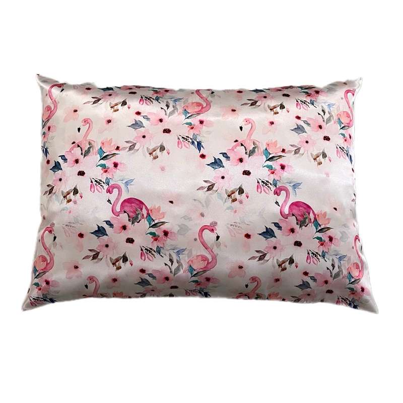 رو بالشی مدل ساتن ابریشم طرح فلامینگو