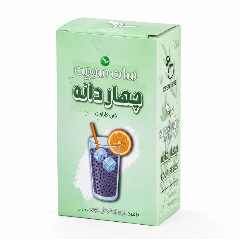 پودر نوشیدنی چهاردانه سان سوبین - 20 گرم بسته 10 عددی