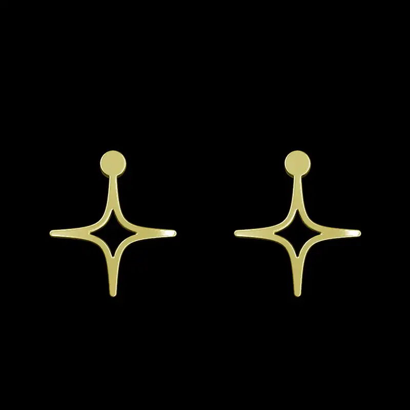 گوشواره طلا 18 عیار زنانه مدوپد مدل ستاره کد GA1-15463