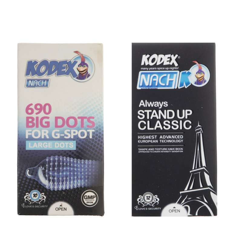 کاندوم ناچ کدکس مدل Big Dots بسته 10 عددی به همراه کاندوم ناچ کدکس مدل Stand Up Classic بسته 12 عددی کاندوم ناچ کدکس مدل Big Dots بسته 10 عددی به همراه کاندوم ناچ کدکس مدل Stand Up Classic بسته 12 عددی