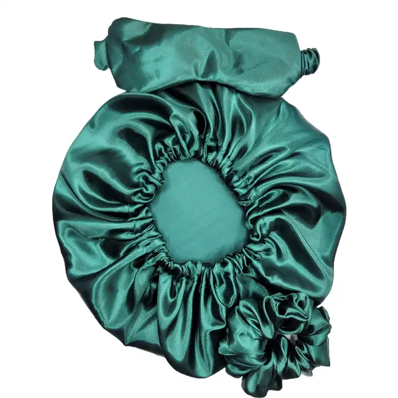 کلاه زنانه مدل ساتن به همراه چشم بند و کش مو