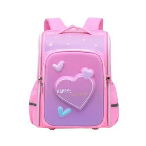 کوله پشتی دخترانه مدل صندوقی طرح قلب