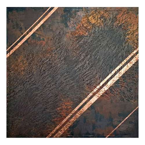 تابلو نقاشی اکریلیک به سبک آبستره طرح متالیک و مس