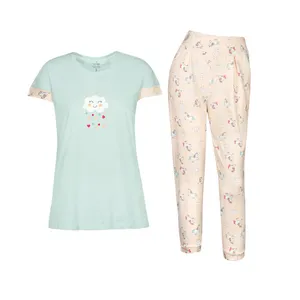 ست تی‌شرت آستین کوتاه و شلوار راحتی زنانه مدل SB-SS-3931