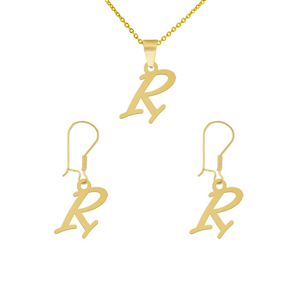 نیم ست طلا 18 عیار زنانه طلای کامک مدل R