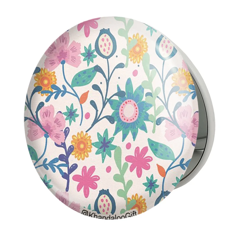 آینه جیبی خندالو طرح گل گلی مدل تاشو کد 2217 