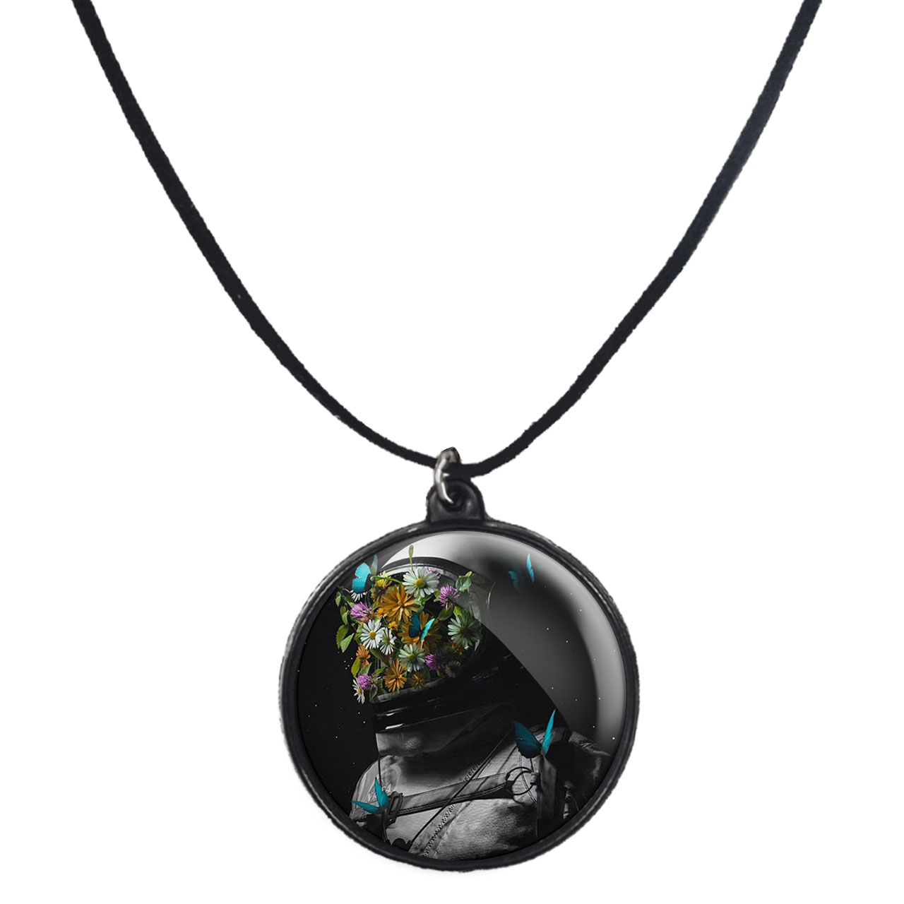 گردنبند پرمانه طرح فضانورد کد pmb.10435 مدل دو طرفه