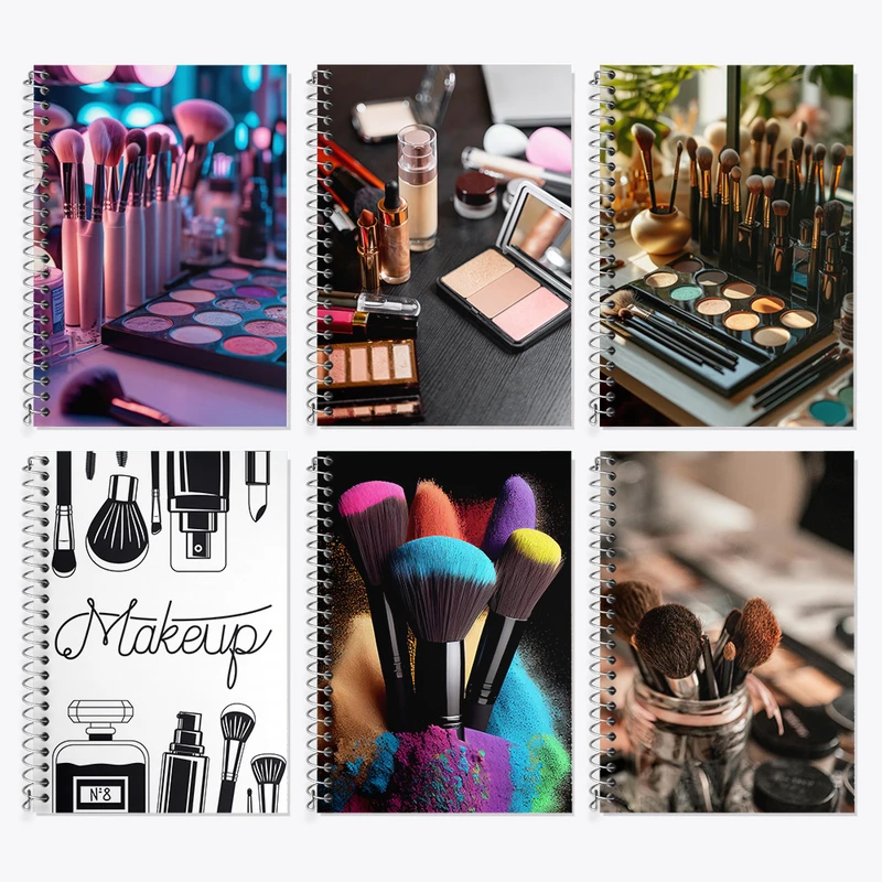 دفتر زبان 50 برگ خندالو مدل دو خط طرح میکاپ آرتیست کد 992 مجموعه 6 عددی