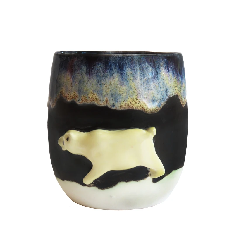 ماگ سرامیکی طرح خرس و آسمان قطب کد 1199