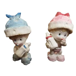 مجسمه مدل دوقلو نوزاد شیشه به دست  بسته 2 عددی