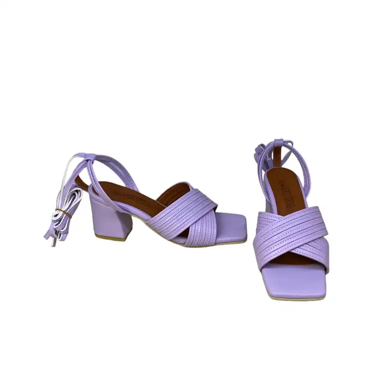 صندل زنانه مدل رومینا بیاله رنگ یاسی