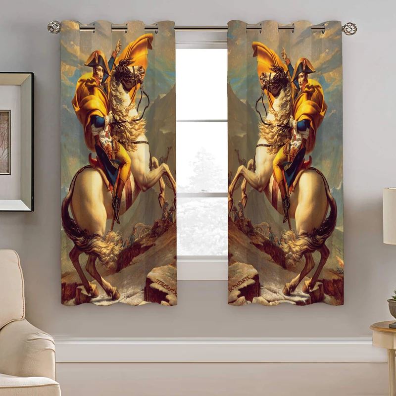 پرده نیروانا طرح سرباز اسپ سوار مدل مخمل کد 5038 سایز 140×200 سانتی متر