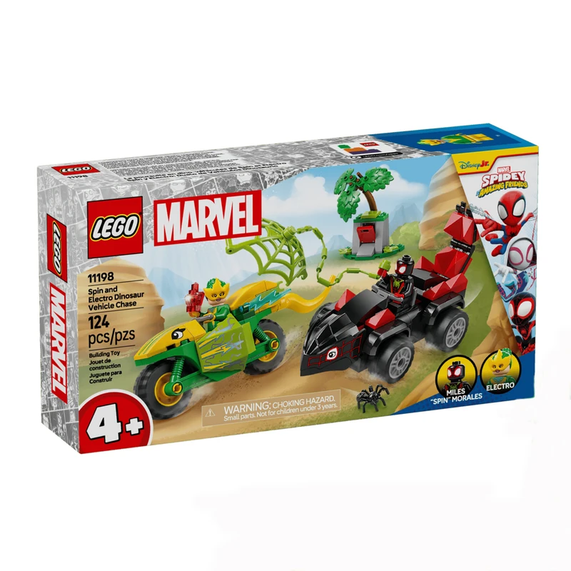 لگو 124 تکه سری مارول مدل Spin and Electro Dinosaur Vehicle Chase کد 11198