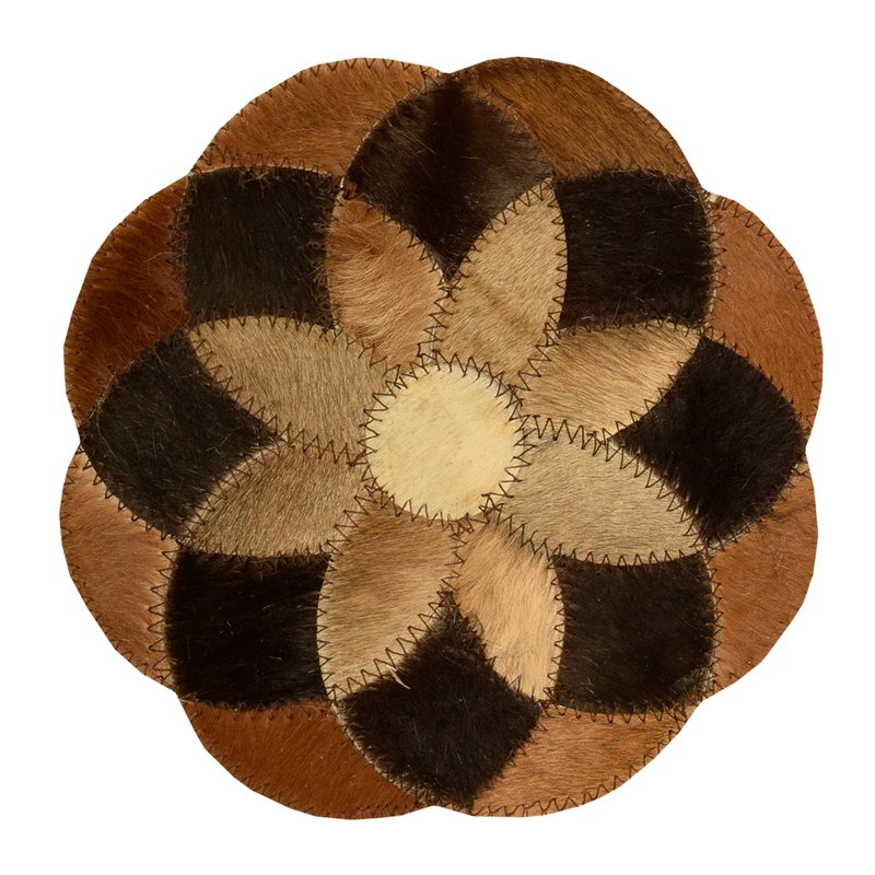 رومیزی کلاژ چرم و پوست مدل گل کد 0044