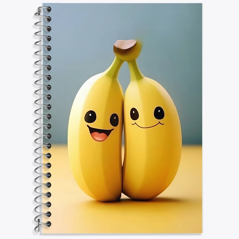 دفتر زبان 50 برگ خندالو مدل سه خط طرح موز های کیوت کد F7294