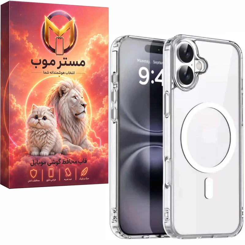 کاور مستر موب مدل مکسیف شفاف مناسب برای گوشی موبایل اپل iPhone 17