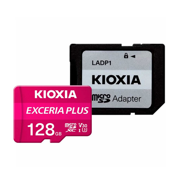 کارت حافظه‌ microSDXC کیوکسیا مدل EXCERIA PLUS کلاس 10 استاندارد UHS-1 U3 سرعت 100MBps ظرفیت 128 گیگابایت به همراه آداپتور SD