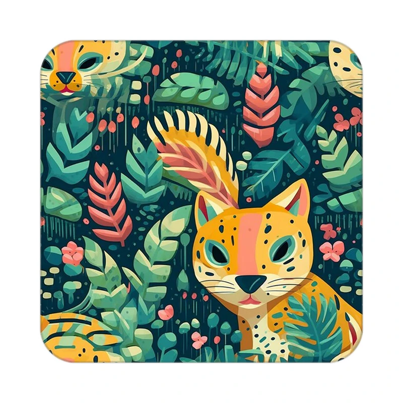 زیر لیوانی کاکتی طرح حیوانات رنگی مدل mp25885