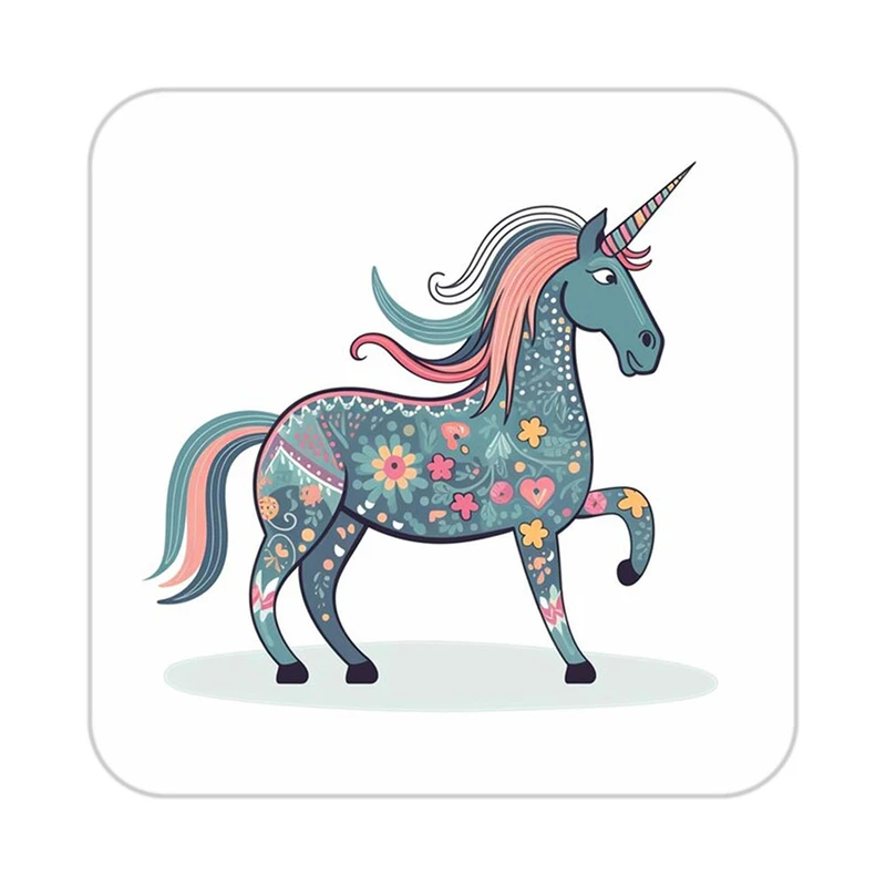 زیر لیوانی کاکتی طرح اسب تک شاخ و یونیکورن مدل mp29672