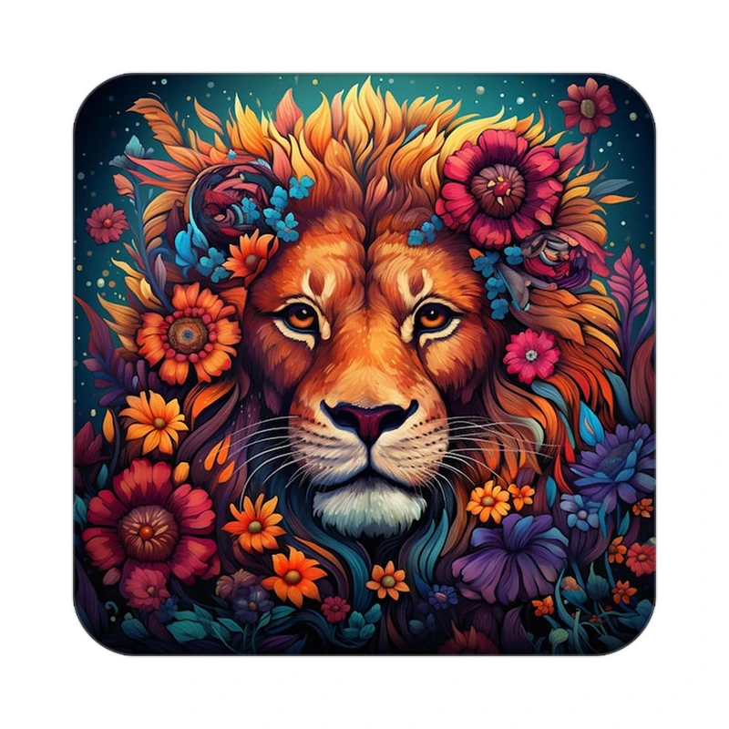 زیر لیوانی کاکتی طرح شیر مدل mp23291