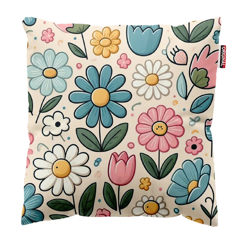  کوسن پاد آفرین طرح گل کد 2490 سایز 40*40 سانتی متر
