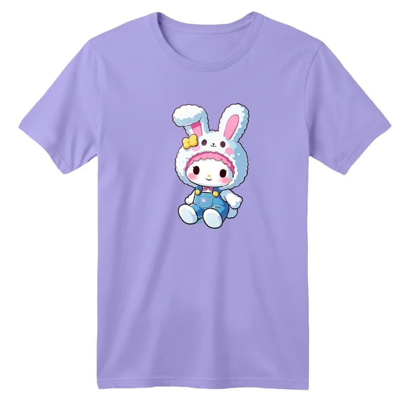 تی‌شرت آستین کوتاه لانگ یقه گرد بچگانه مدل خرگوش بامزه