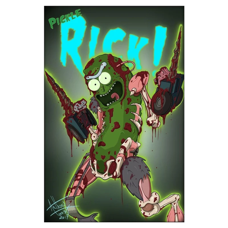 پوستر بوم استیکر طرح کارتونی مدل ریک و مورتی کد P111