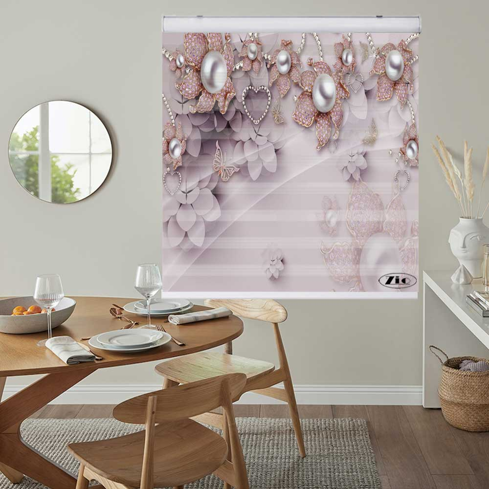 پرده زبرا زیو کد 3D1275 سایز 150x150 سانتی متر