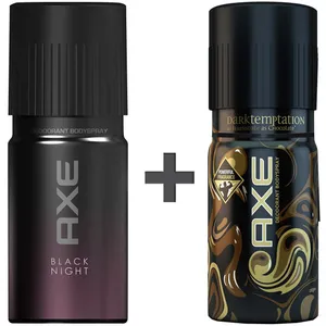 پک اسپری مردانه اکس مدل Black Night Deodorant  و Dark Temptation حجم 150 میلی لیتر