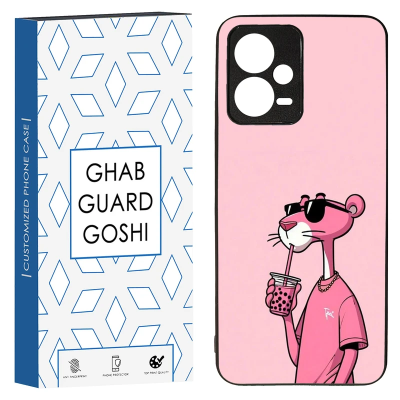کاور قاب گارد گوشی طرح پلنگ صورتی کد TPU-213 مناسب برای گوشی موبایل شیائومی Redmi Note 12 5G / Poco X5 5G