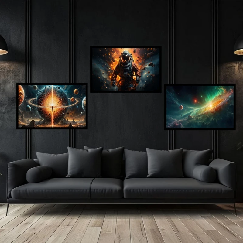 تابلو بکلیت طرح دکوراتیو نقاشی و هنری دیجیتال  نقاشی و هنری دیجیتال مدل B-bu3731 مجموعه 3 عددی