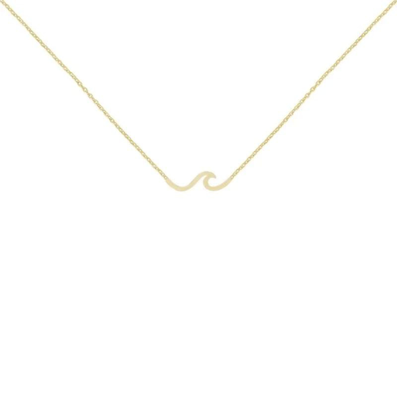 گردنبند طلا 18 عیار زنانه با زنجیر حلقهای (فلامینگو) گالری قو طلایی مدل موج