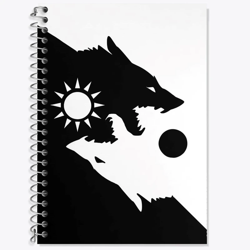 دفتر زبان 50 برگ خندالو مدل دو خط طرح یین و یانگ کد 6219