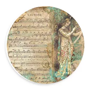  دیوارکوب طرح بانوی چنگ نواز و نوت های موسیقی مدل wtb783