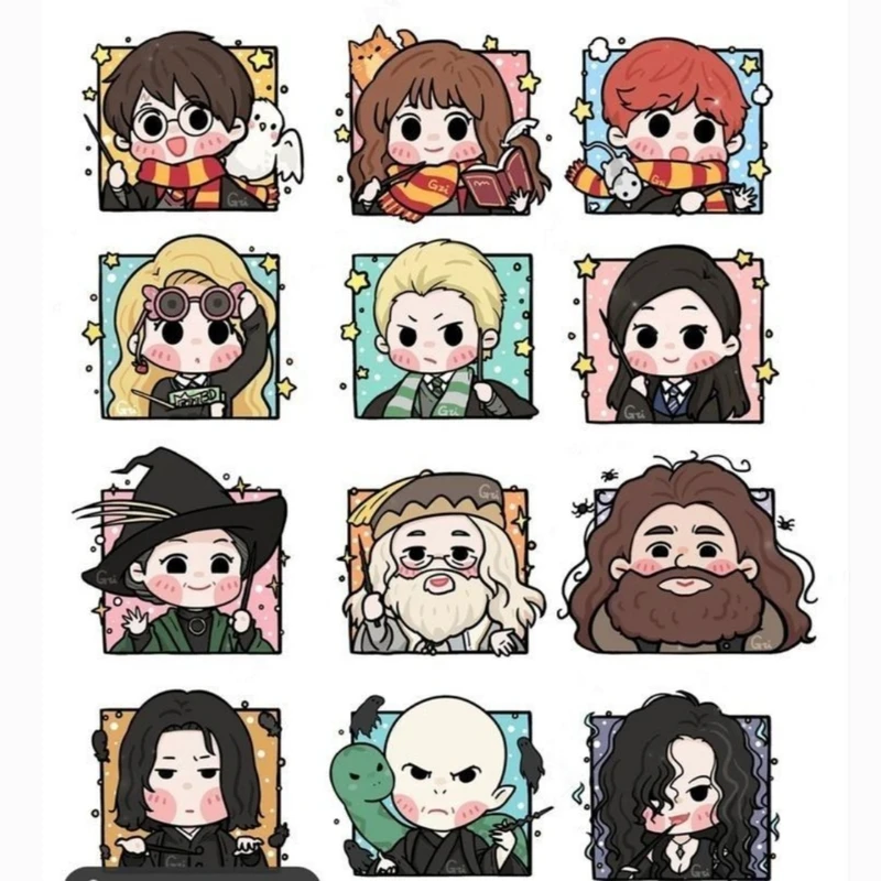 استیکر طرح کاریکاتور های هری پاتر مجموعه 12 عددی