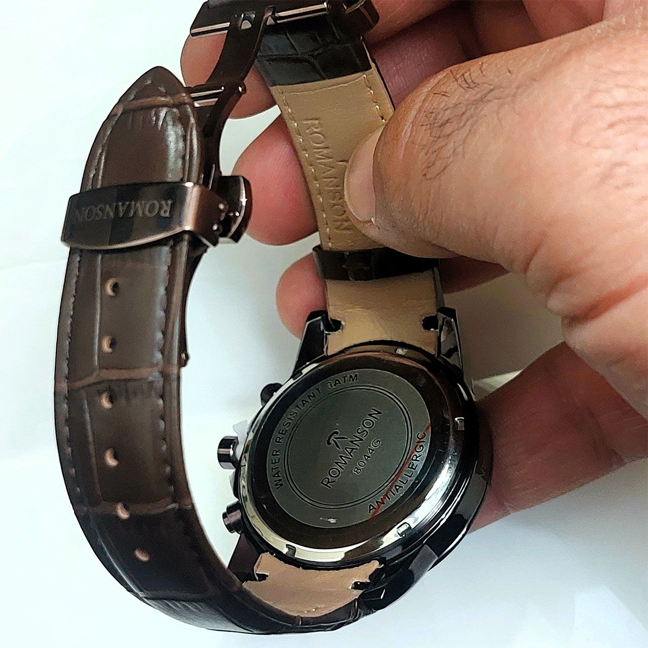ساعت مچی عقربه‌ای مردانه رومانسون مدل سه موتور فعال کرنوگراف کد 8044G -  - 5