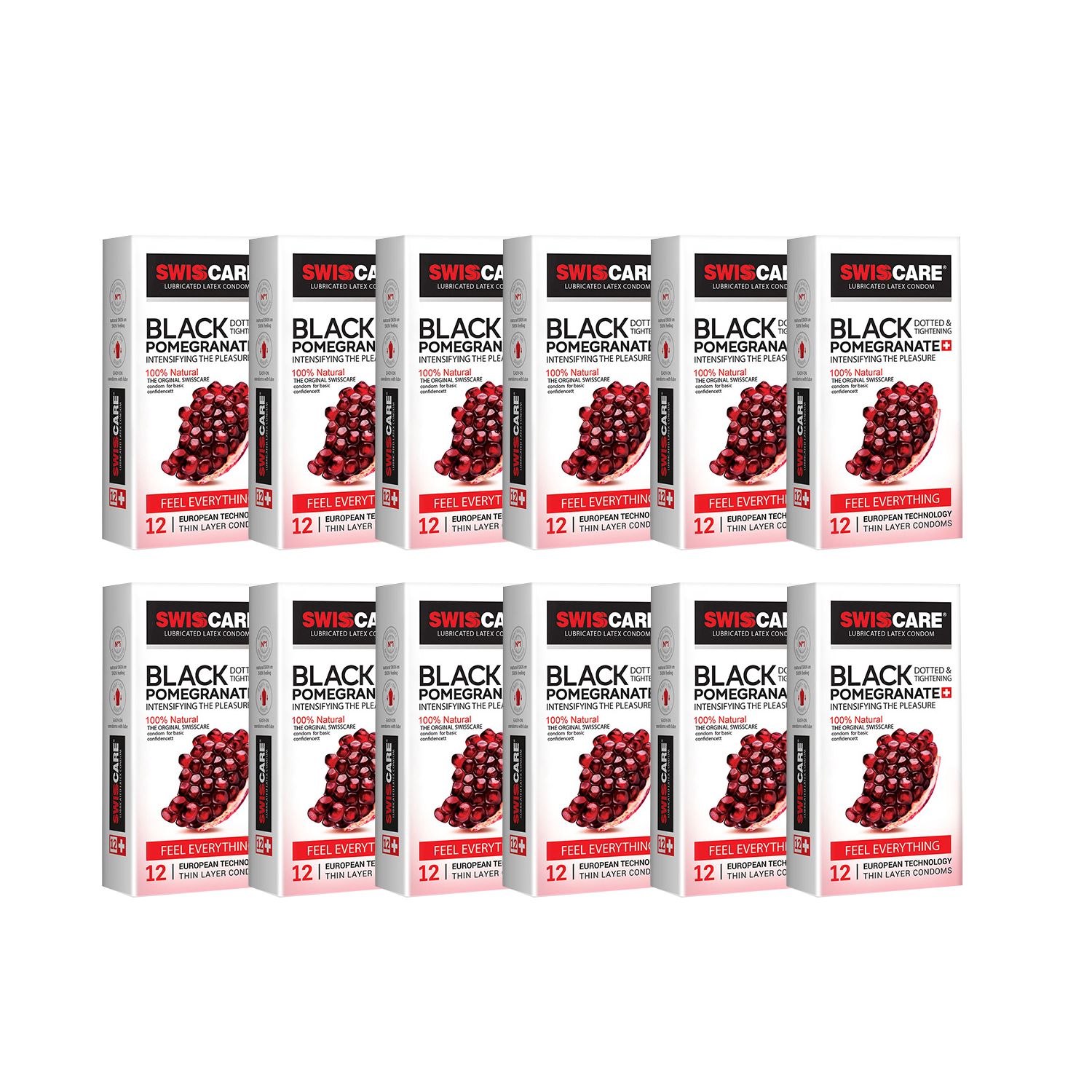 کاندوم سوئیس کر مدل BLACK POMEGRANATE مجموعه 12 عددی -  - 1