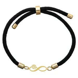 دستبند زنانه هایکا مدل بی نهایت و گل کد d.ha308