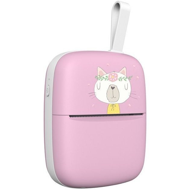 پرینتر حرارتی مدل پرتابل Pink با چاپ حرارتی 200dpi، اتصال USB و Bluetooth، قابلیت چاپ بدون حاشیه