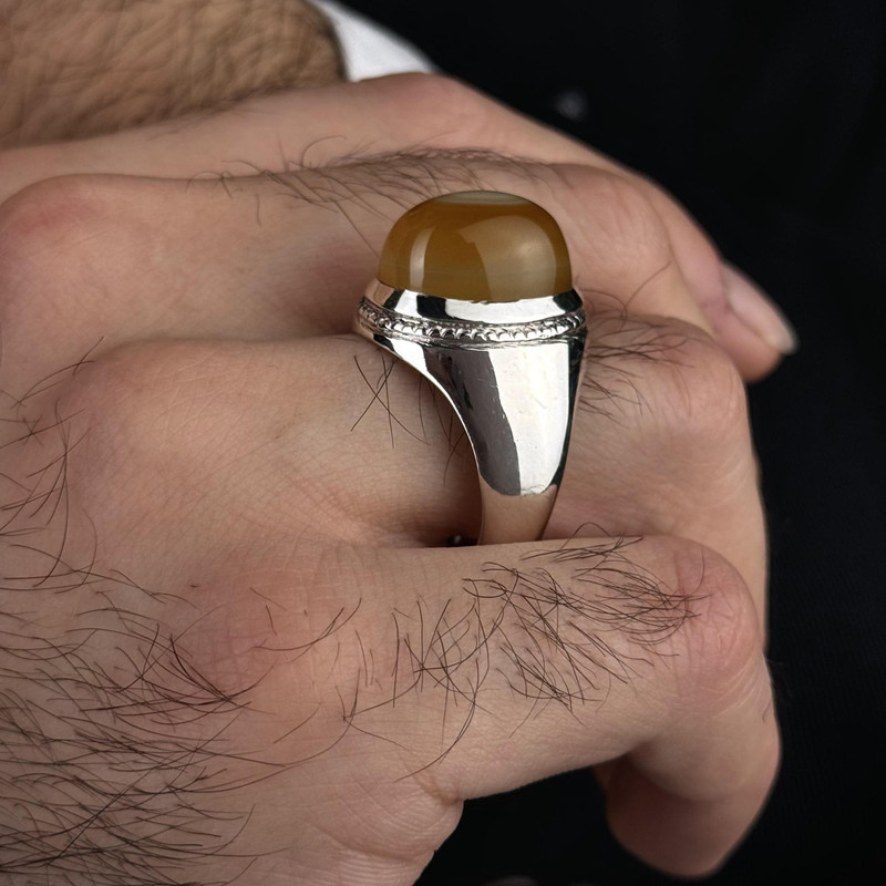 انگشتر نقره مردانه مدل رکاب فیلی دست ساز عقیق باباقوری کد AM_04404 انگشتر نقره مردانه مدل رکاب فیلی دست ساز عقیق باباقوری کد AM_04404