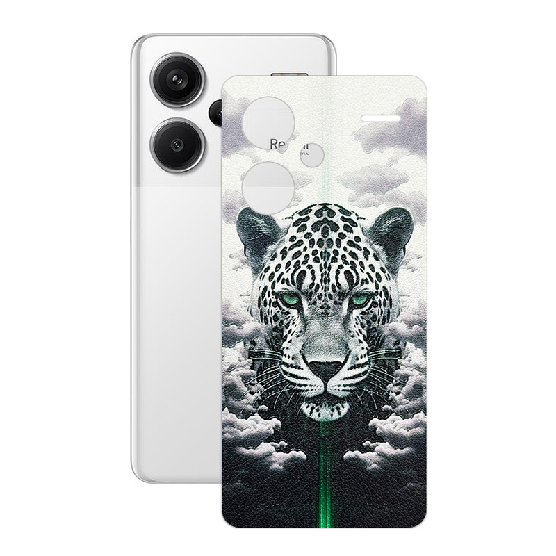 برچسب پوششی ریمکس مدل Leth طرح پلنگ مناسب برای گوشی موبایل شیائومی Redmi Note 13 Pro Plus