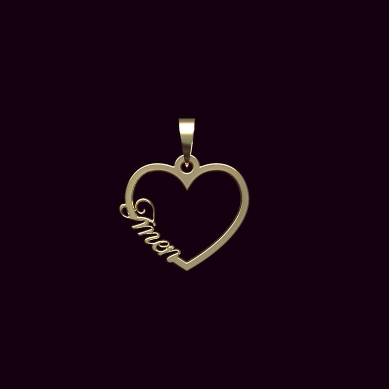 آویز گردنبند طلا 18 عیار زنانه مدوپد مدل اسم ایمن imen کد PB1-10079