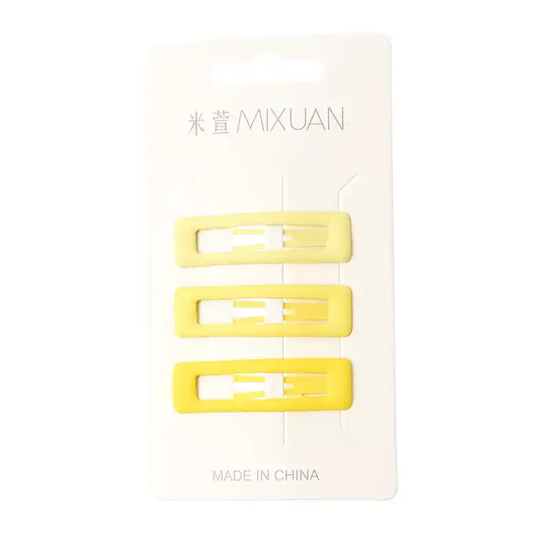 گیره مو زنانه مدل تق تقی طیف مستطیلی مات بسته 3 عددی