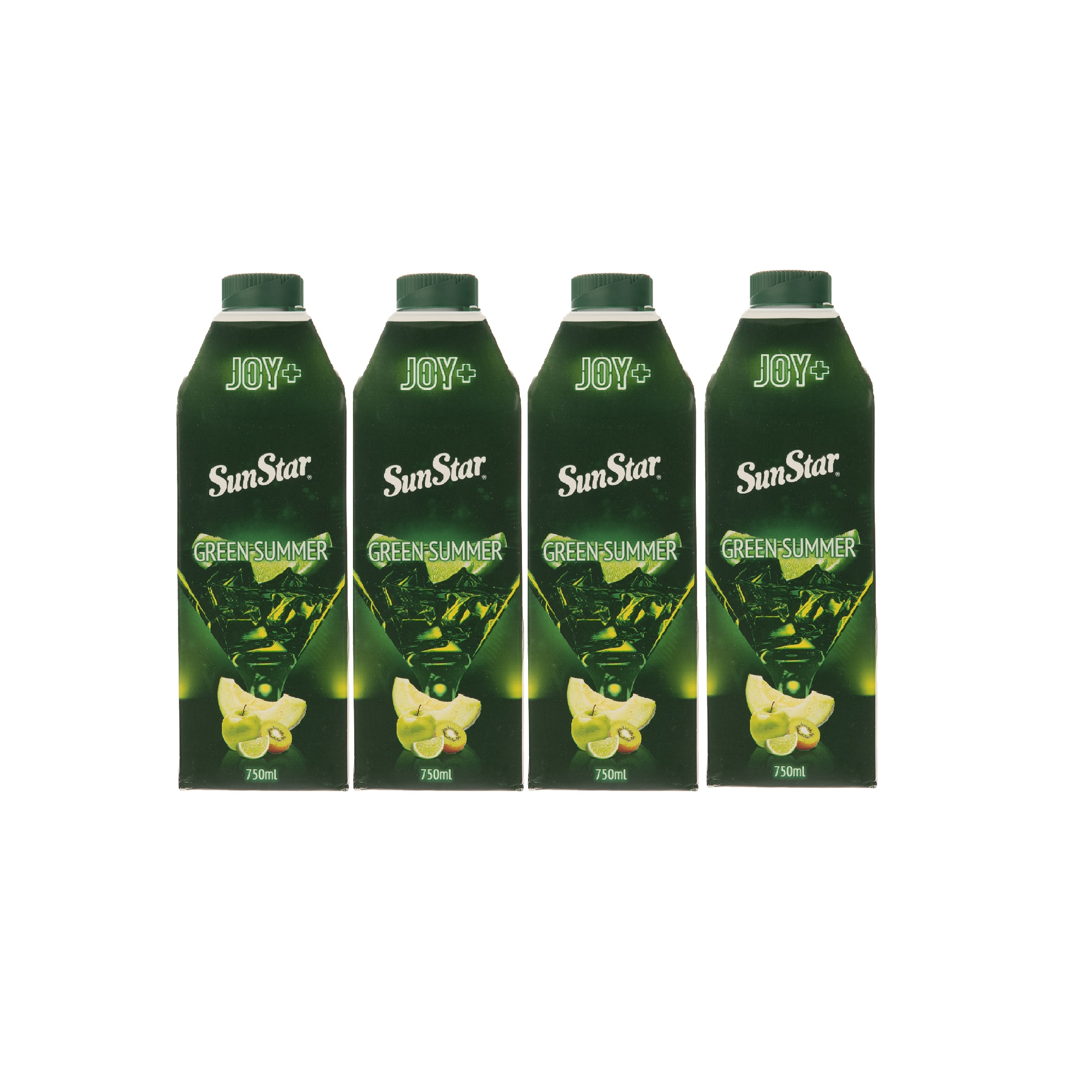 آبمیوه میکس سیب لیمو کیوی طالبی سان استار - 750 میلی لیتر بسته 4 عددی
