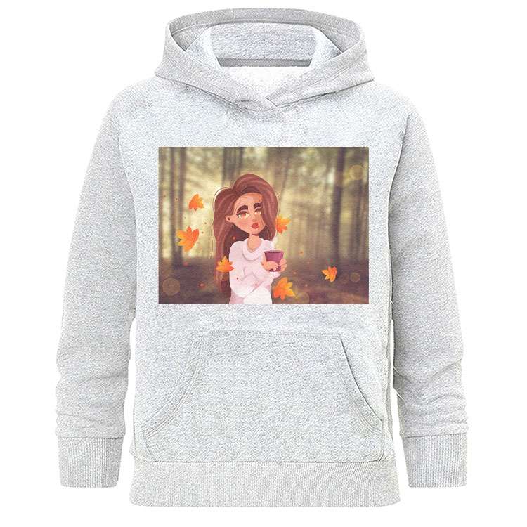 هودی زنانه طرح دختر پاییز مدل H317